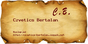 Czvetics Bertalan névjegykártya